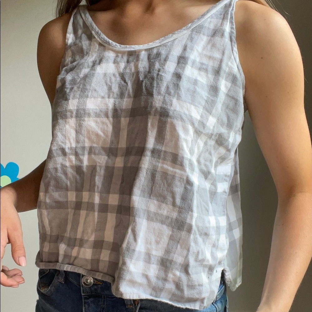 Aerie gray gingham tank top blouse🌼